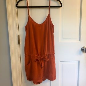 Orange Silk Romper